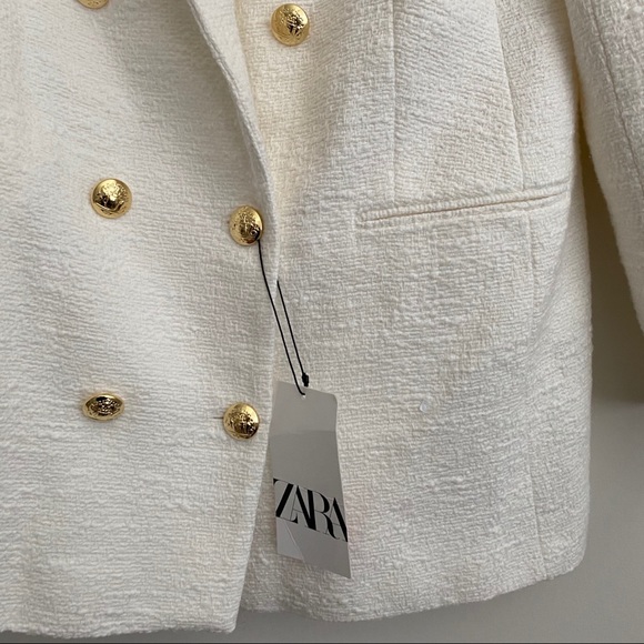 Zara white texture weave blazer - Picture 11 of 11